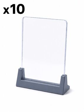(10) Grey Trading Card Single Top Loader Display Stand (Set of 10)